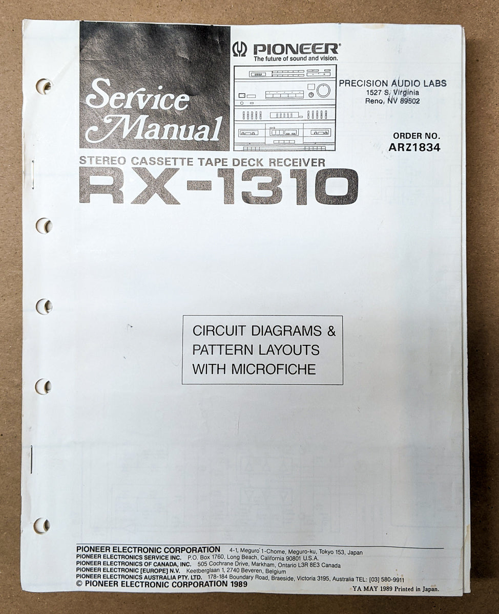 Pioneer RX-1310 Receiver Service Manual *Original*