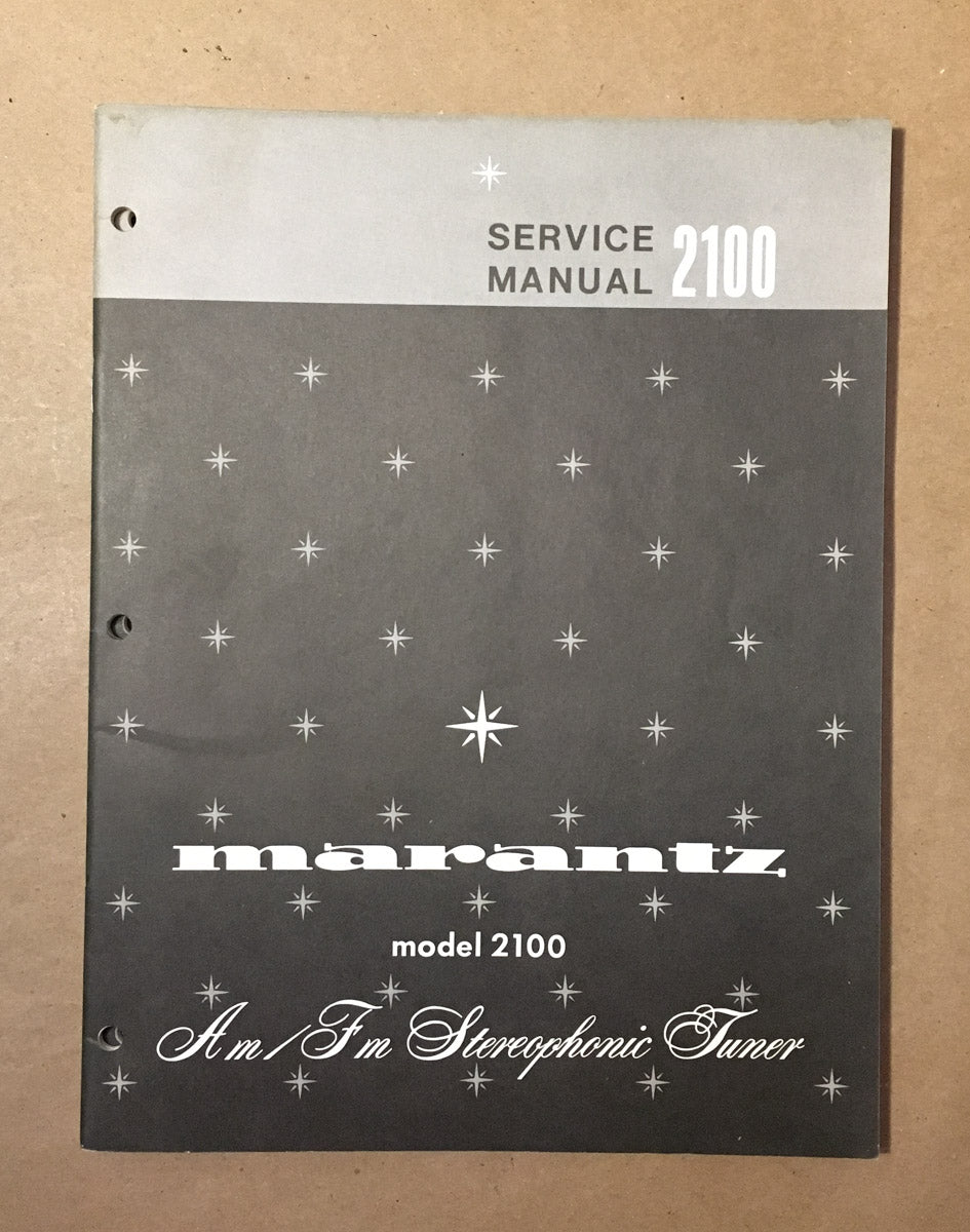 Marantz Model 2100 Tuner Service Manual *Original*