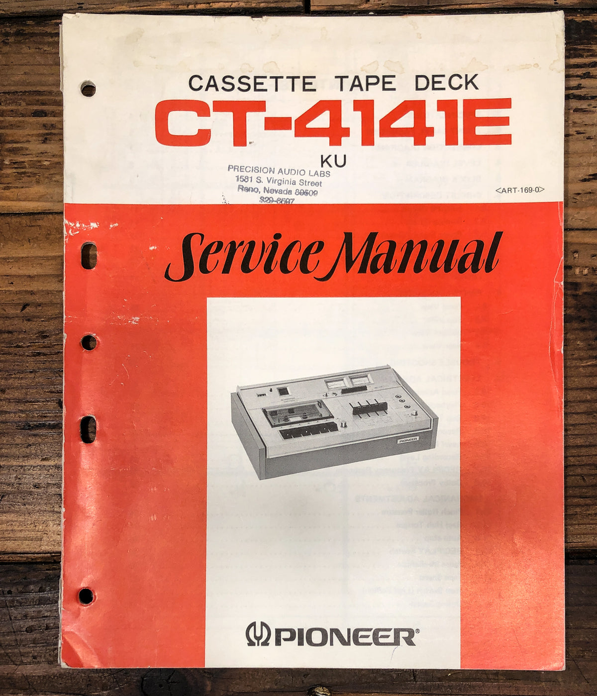Pioneer CT-4141E Cassette Service Manual *Original*