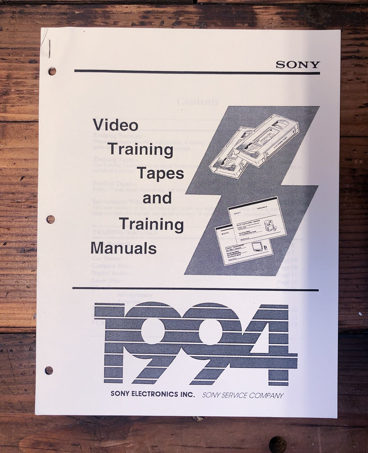 Sony Video Training Tape Catalog Audio / Video / HiFi *Original*