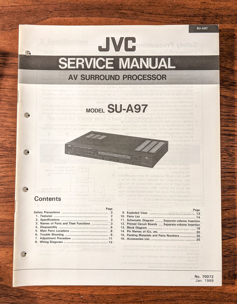 JVC SU-A97 Processor Service Manual *Original*