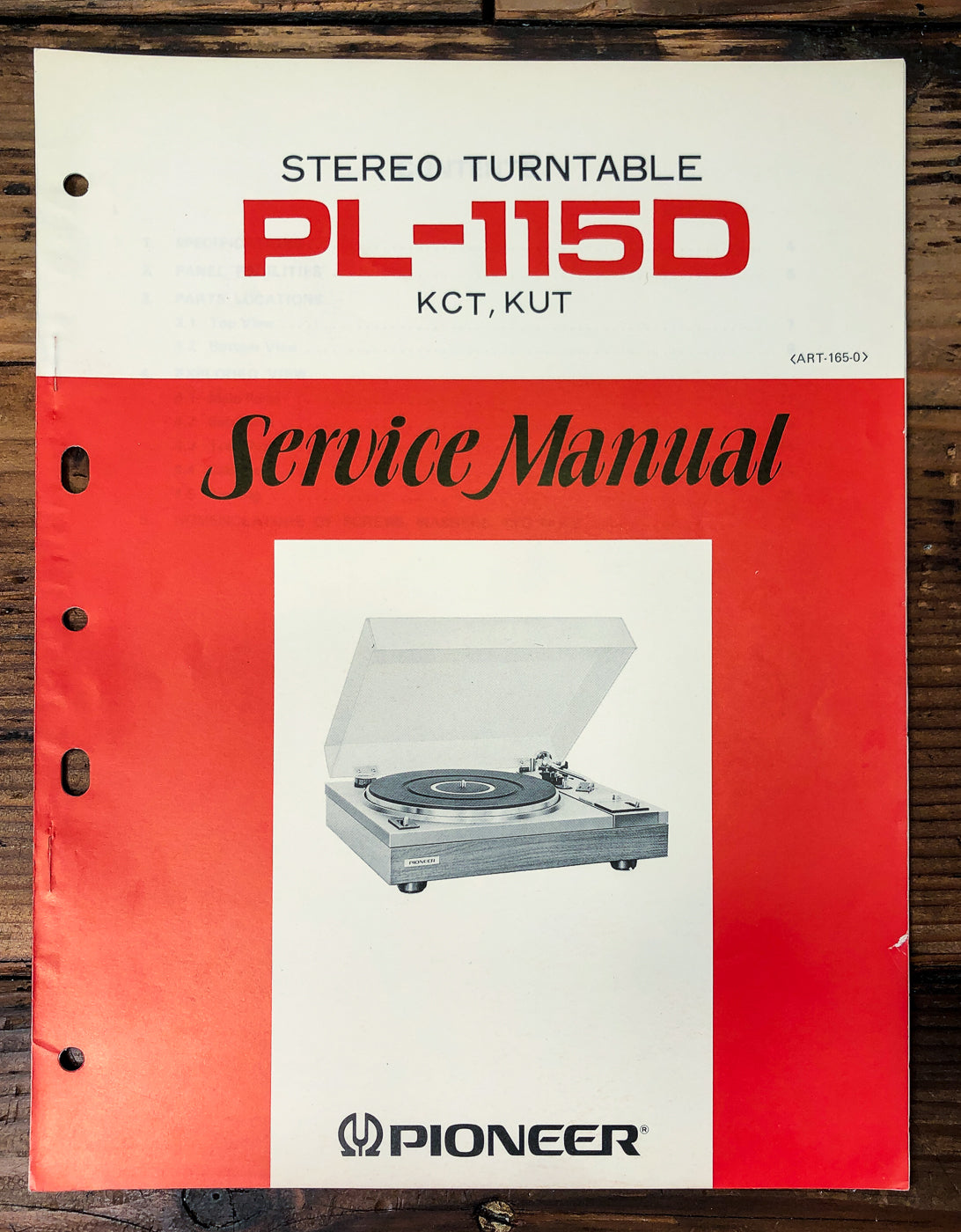 Pioneer PL-115D Turntable Service Manual *Original*