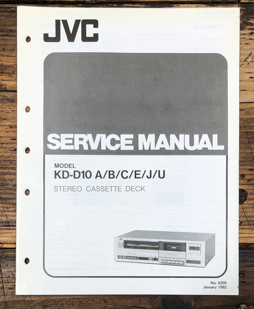 JVC KD-D10 Cassette Service Manual *Original*