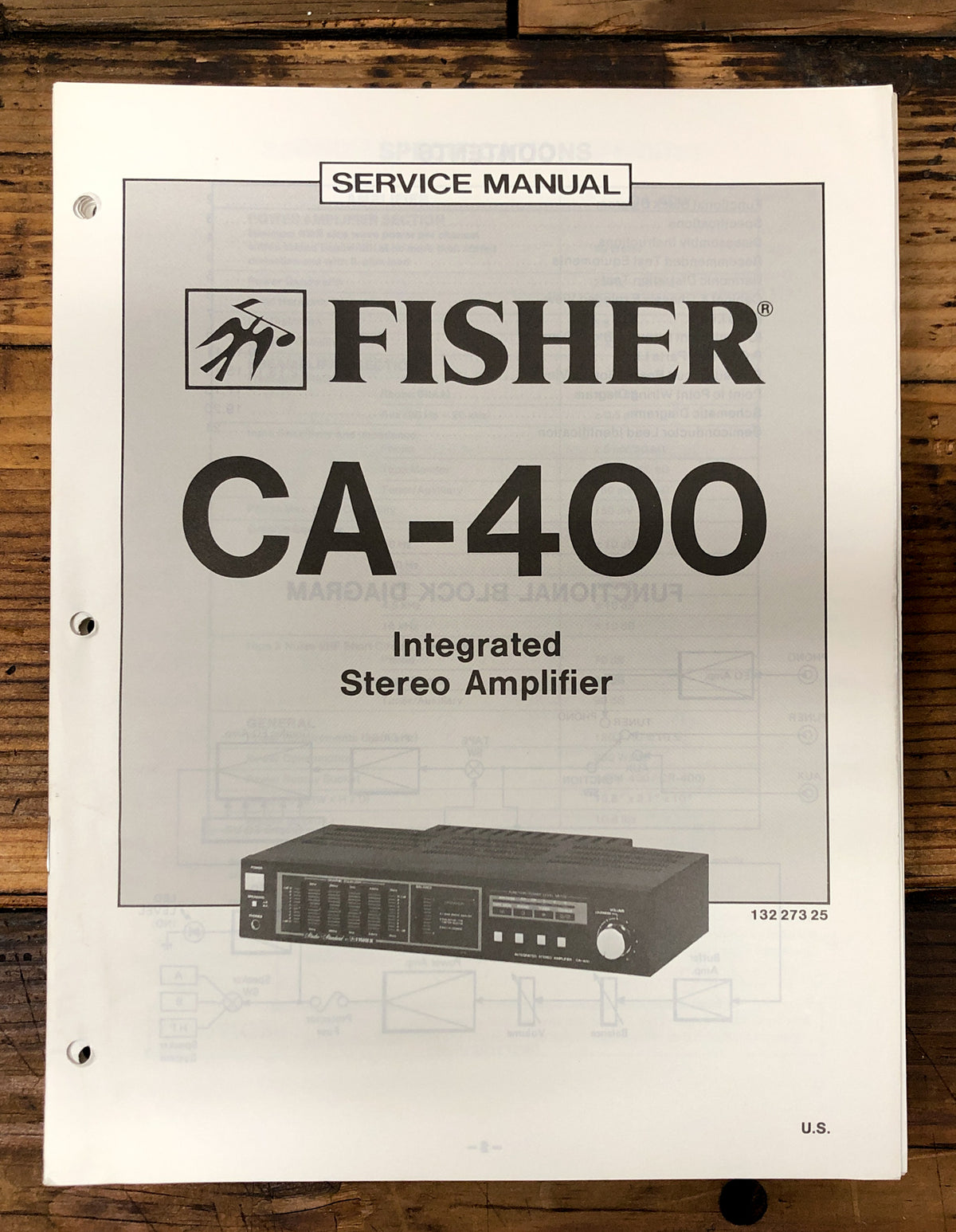 Fisher CA-400 Amplifier Service Manual *Original*