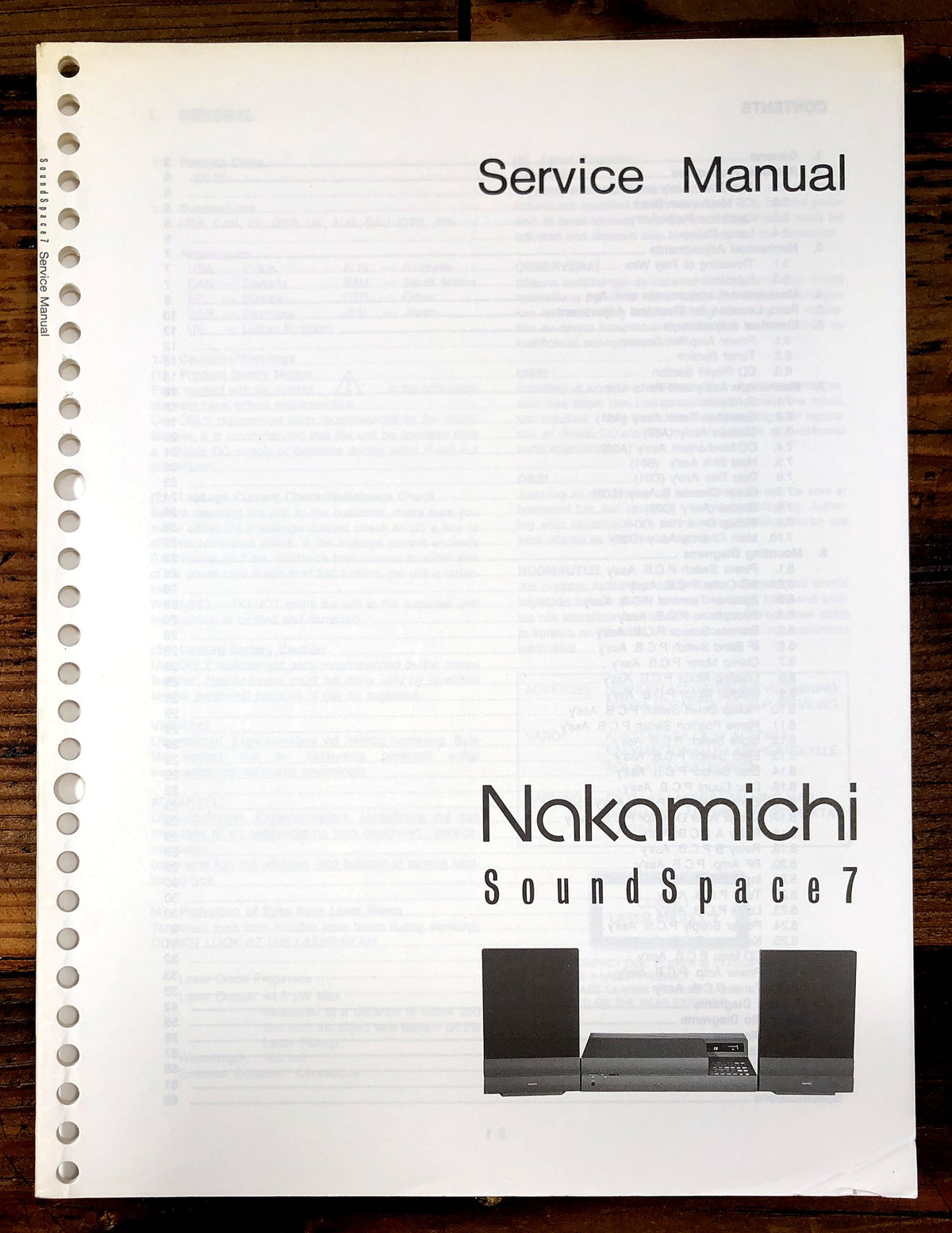 Nakamichi SoundSpace 7 Sound System Service Manual *Original*