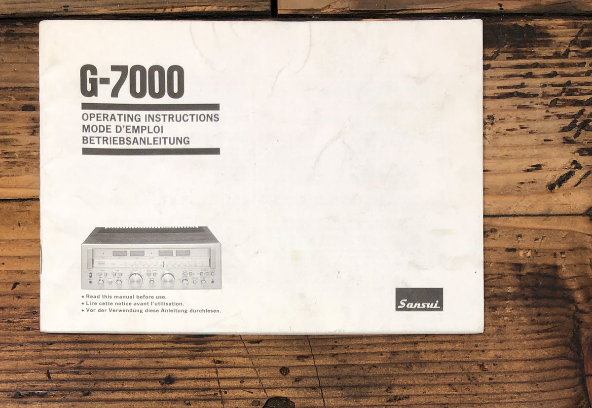 Sansui G-7000 Receiver Owner / User Manual *Original*