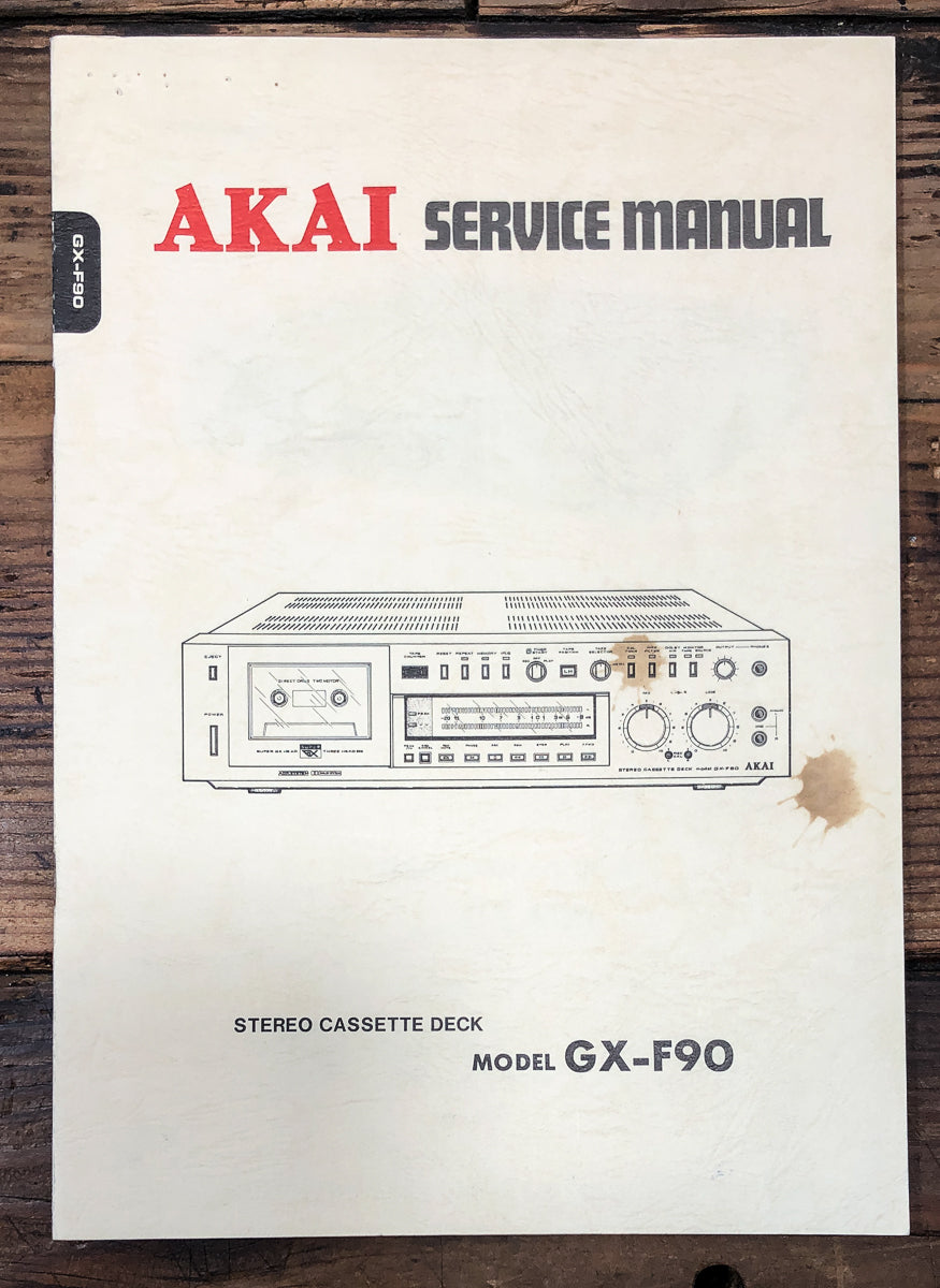 Akai GX-F90 Cassette Service Manual *Original*