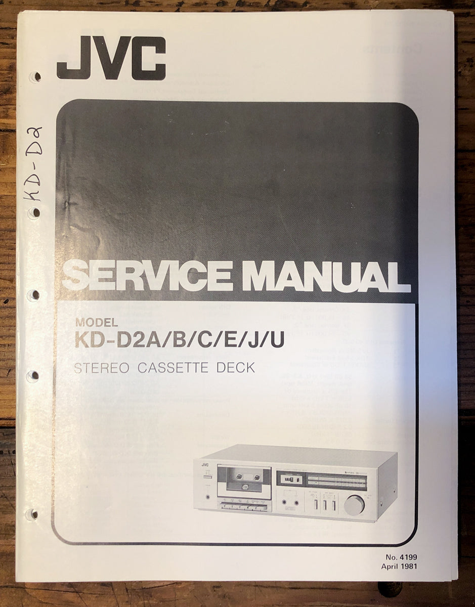 JVC KD-D2A Cassette Service Manual *Original*