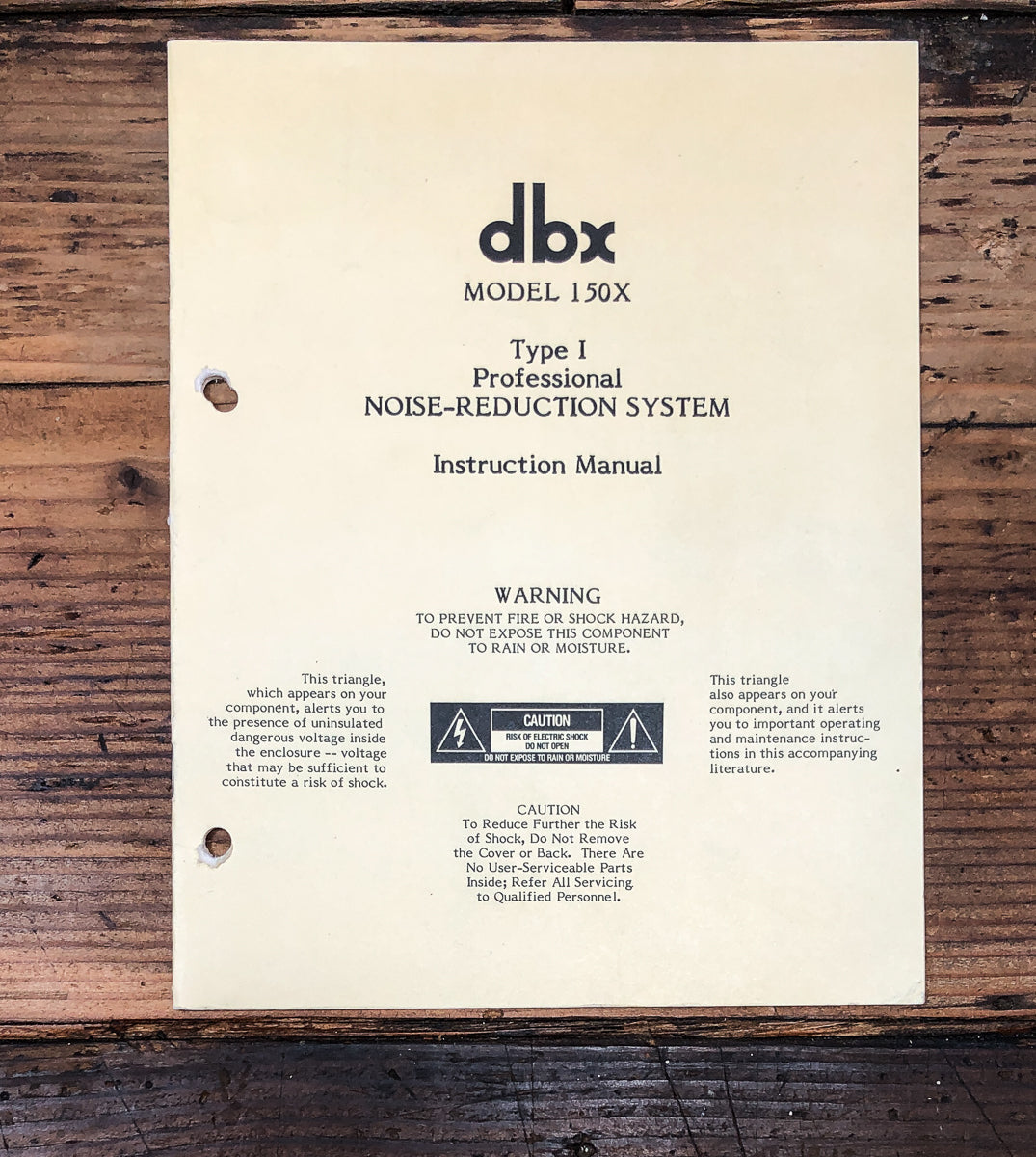 DBX Model150X Noise Reduction System Owners / User Manual *Original*