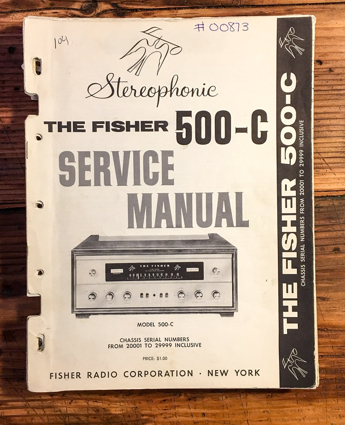 Fisher Model 500-C 500C Receiver Ser. 20001-29999 Service Manual *Original*