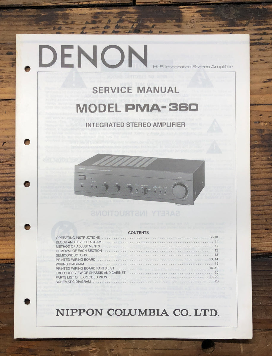 Denon PMA-360 Amplifier Service Manual *Original*