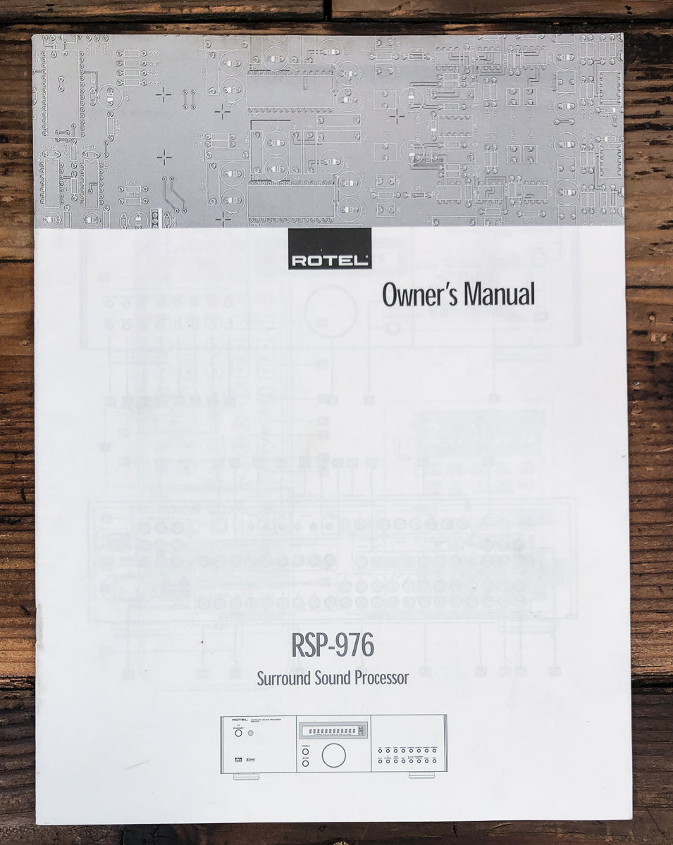 Rotel RSP-976 Processor Owners / User Manual *Original*