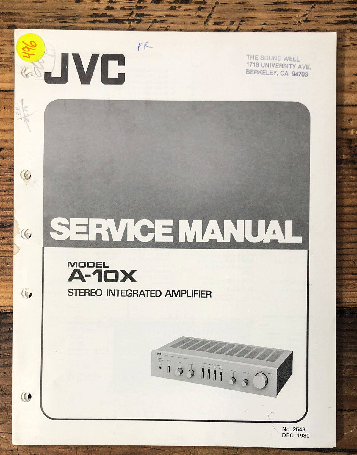 JVC A-10X Amplifier Service Manual *Original*