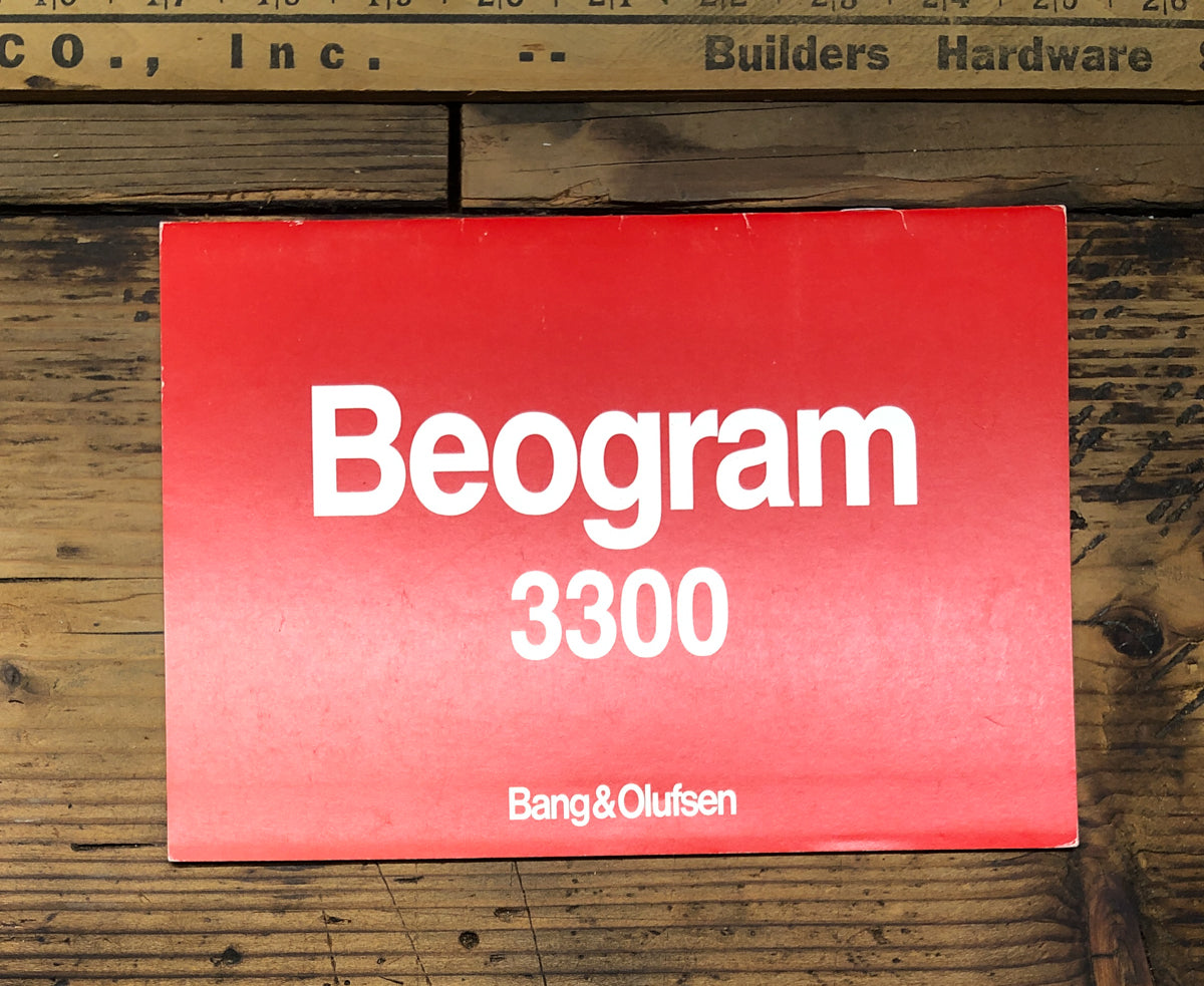 Bang Olufsen B&O Beogram 3300 Turntable Owner / User Manual *Original*