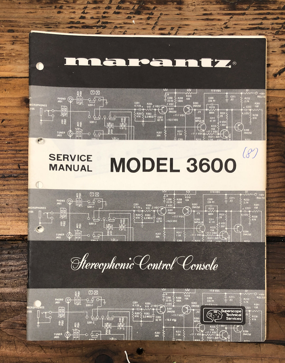 Marantz Model 3600 Preamp / Preamplifier Service Manual *Original*