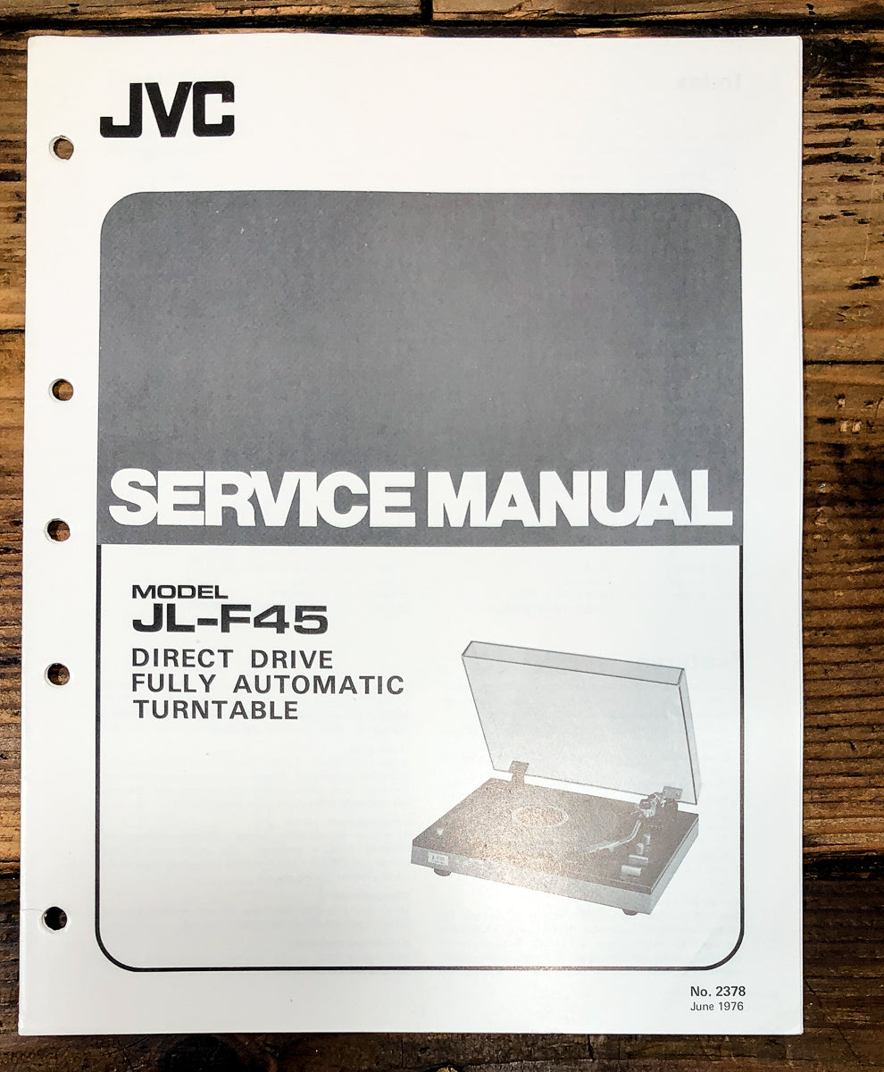 JVC JL-F45 Record Player / Turntable Service Manual *Original*