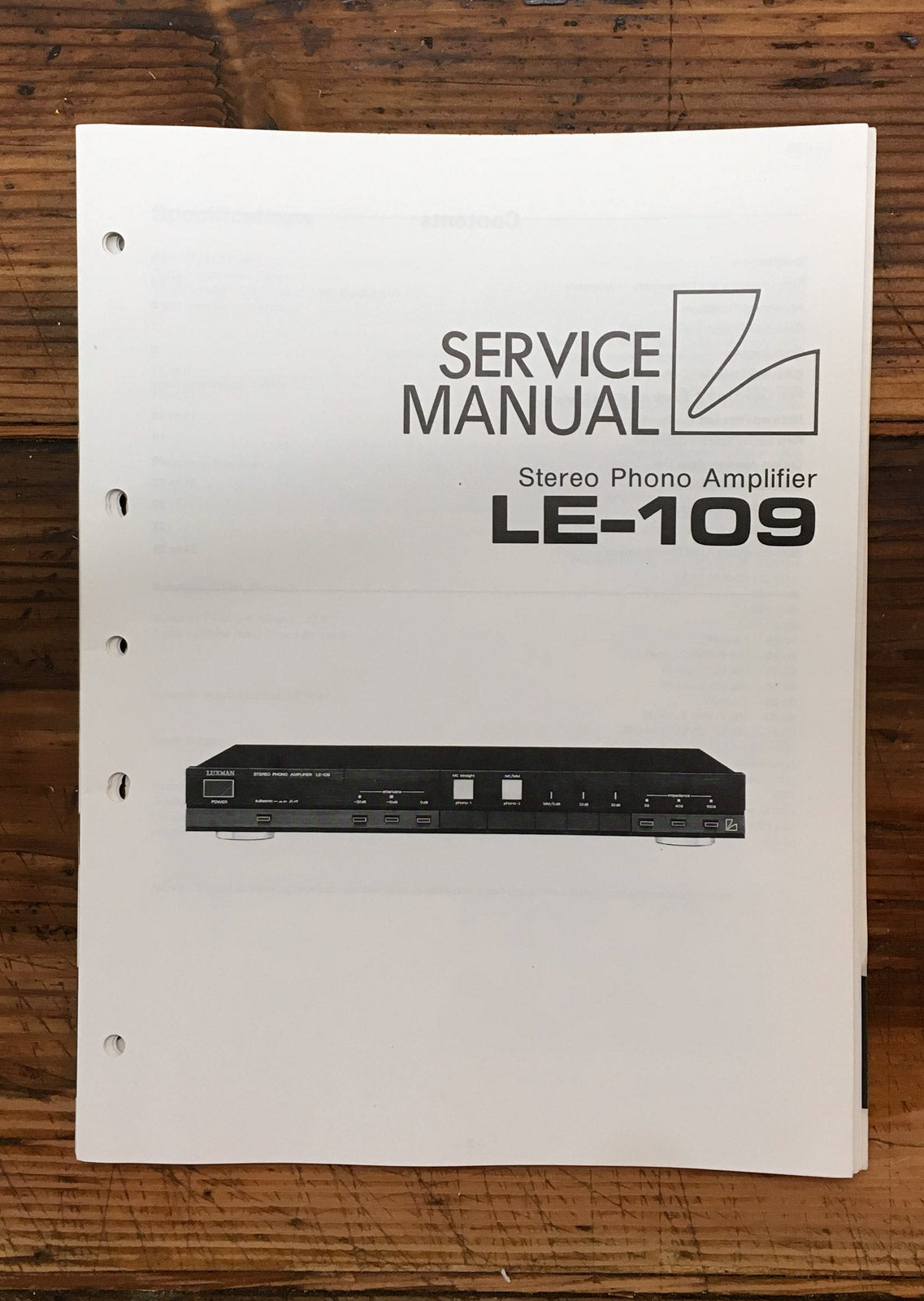 Luxman LE-109 Phono Amplifier Service Manual *Original*