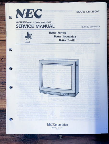 NEC DM-2600A TV  Service Manual *Original*