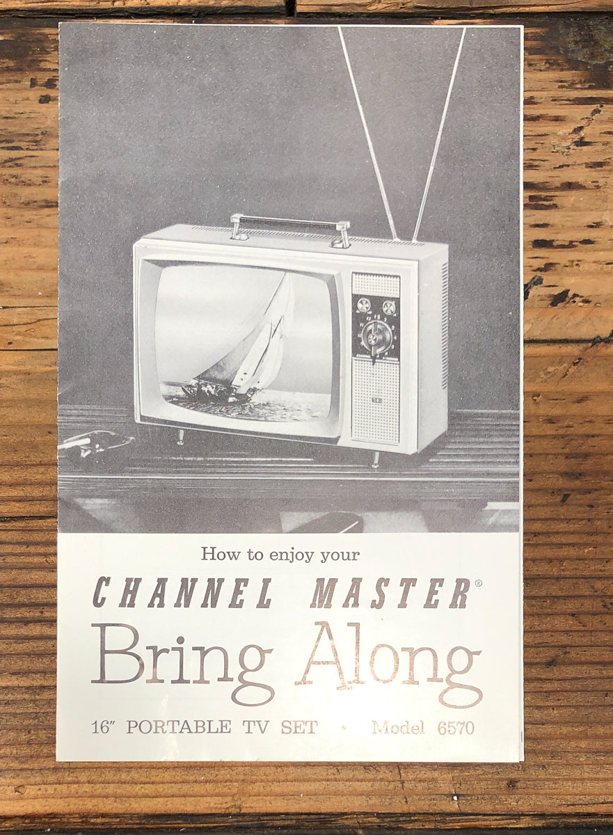 Channel Master Model 6570 Bring Along TV Owners / User Manual *Original*