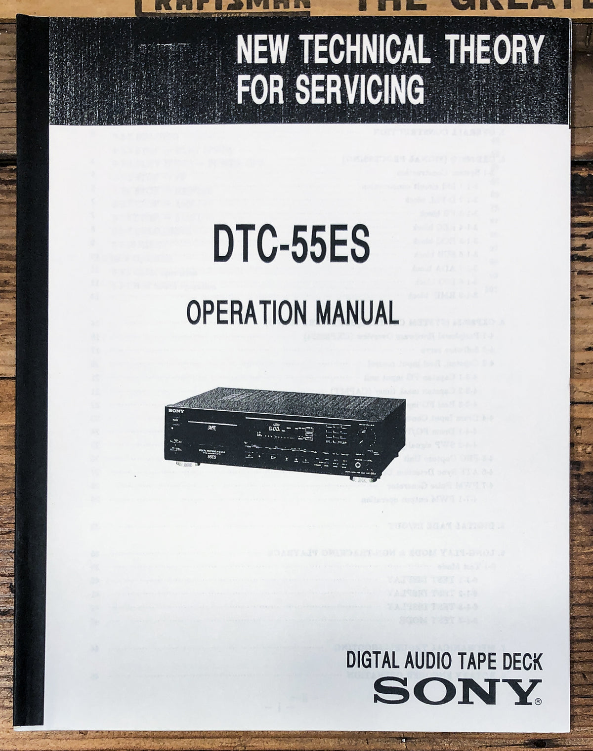 Sony DTC-55ES DAT Deck Technical Theory Manual *Copy*