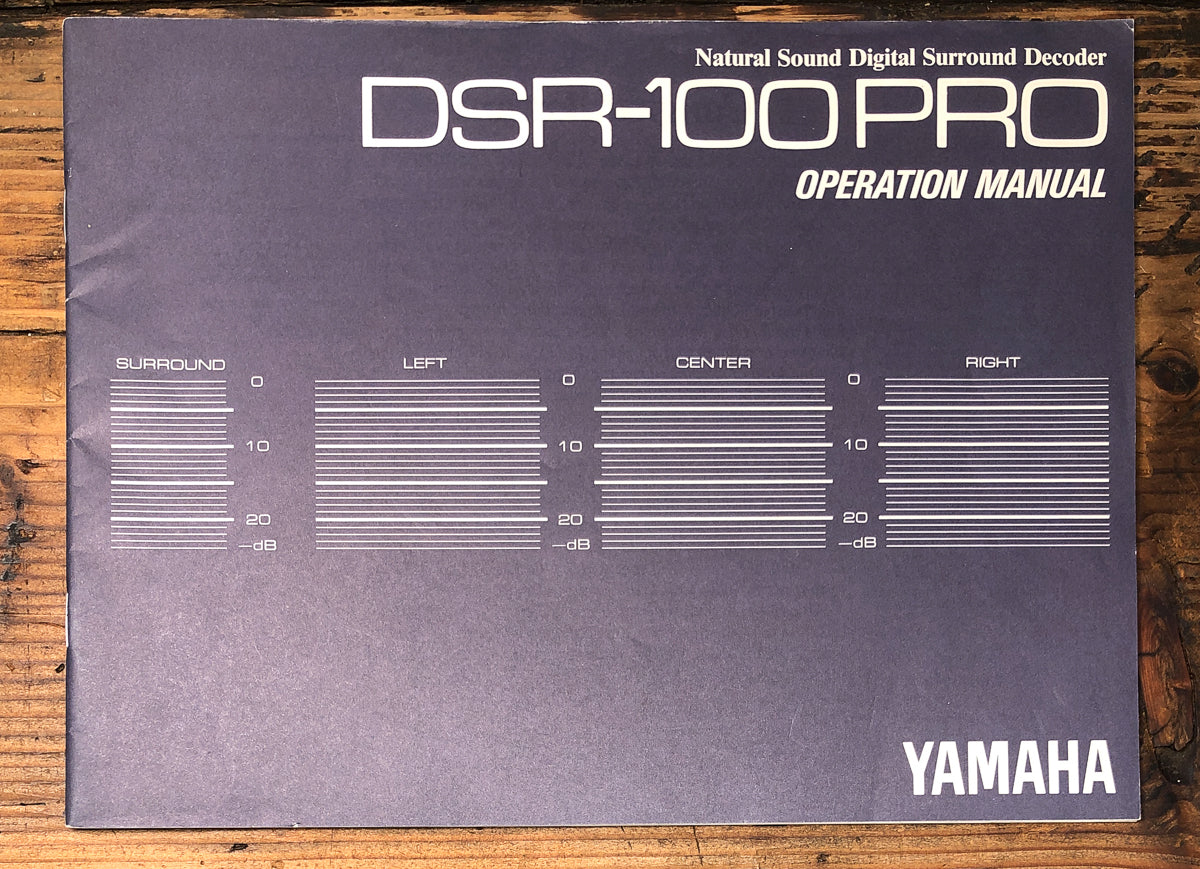Yamaha DSR-100 PRO Surround Decoder Owners / User Manual *Original*