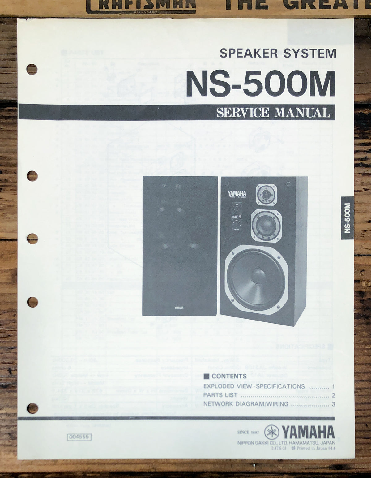 Yamaha NS-500M Speaker Service Manual *Original*