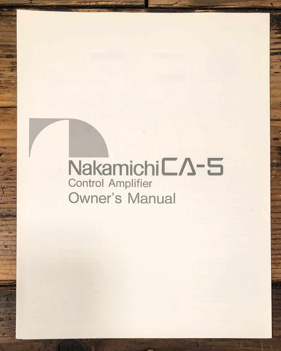 Nakamichi CA-5 Preamp / Preamplifier Owners / User Manual *Original*