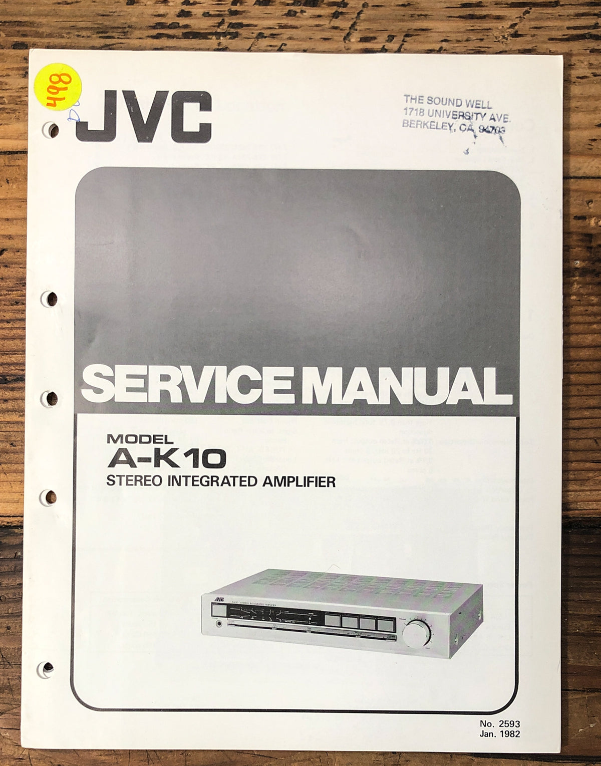 JVC A-K10 Amplifier Service Manual *Original*