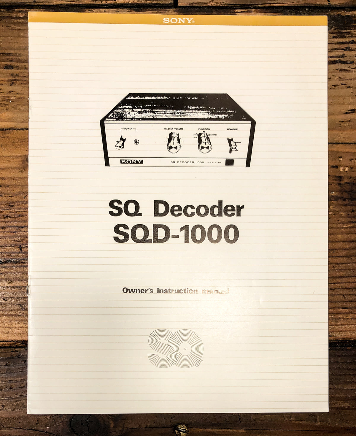 Sony SQD-1000 SQ Decoder Owners / User Manual *Original*