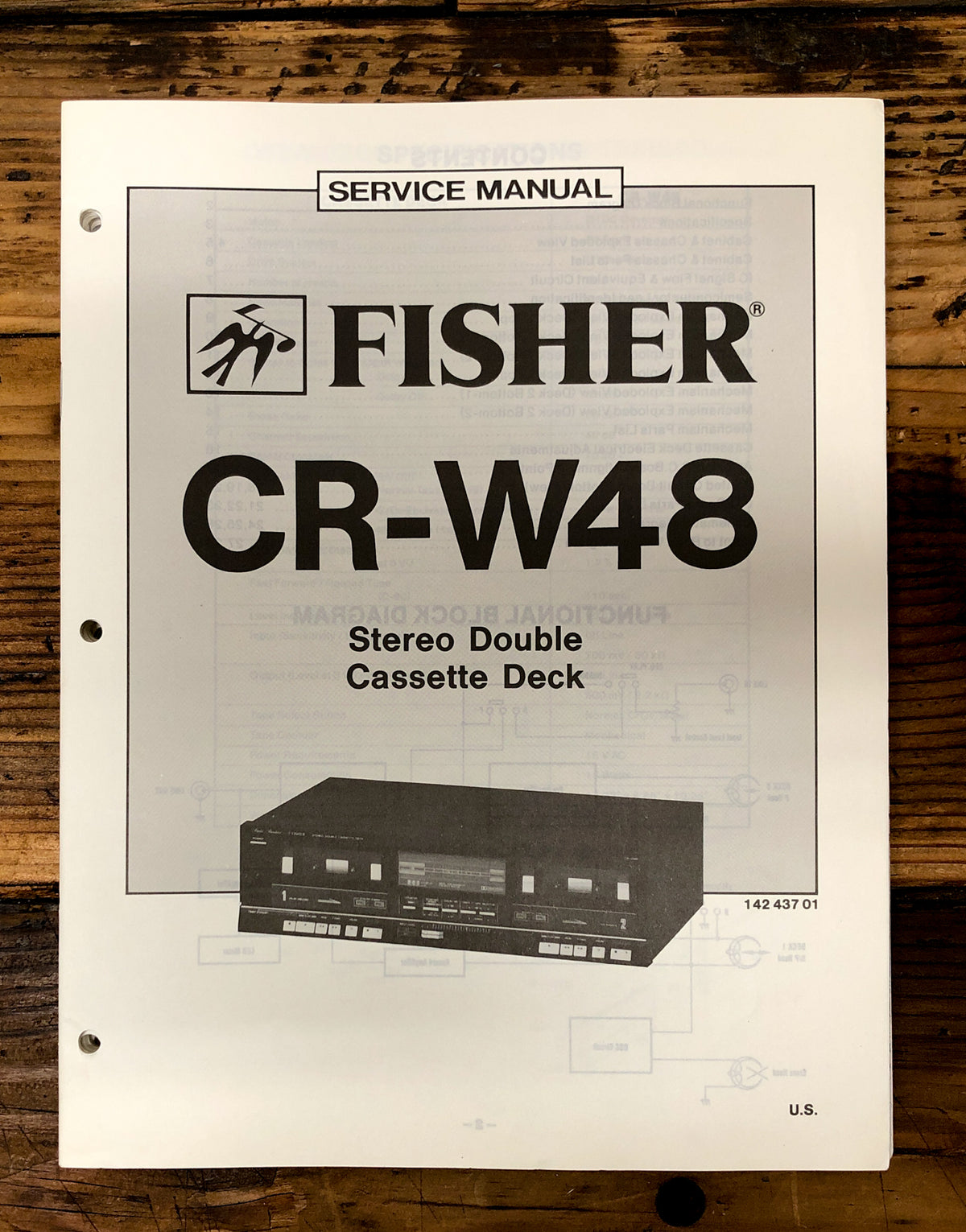 Fisher CR-W48 Cassette Deck Service Manual *Original*