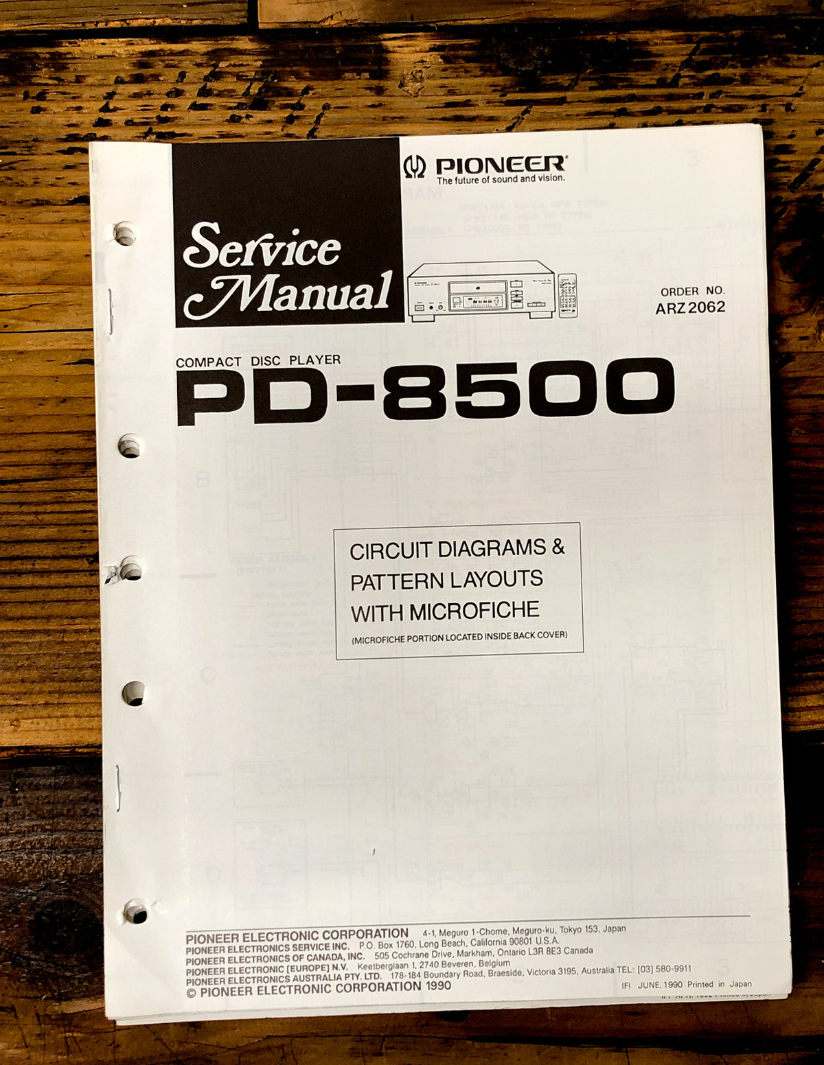 Pioneer PD-8500 CD Player Service Manual *Original*