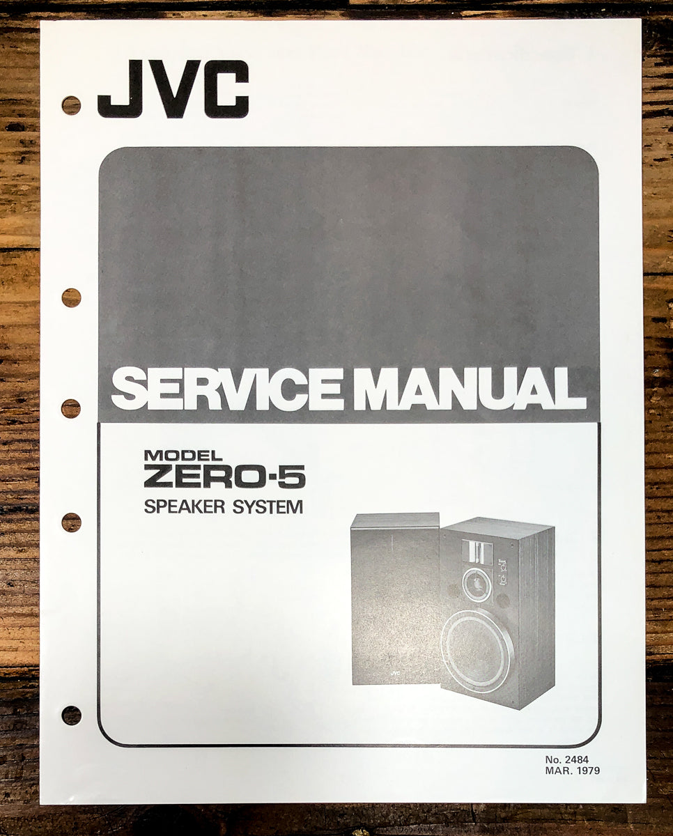 JVC ZERO-5 Speaker Service Manual *Original*