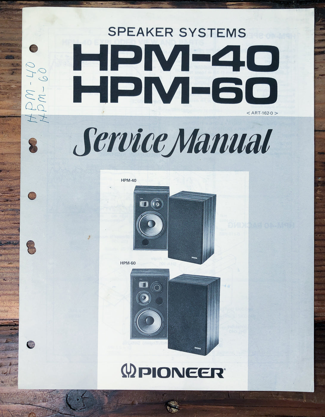 Pioneer HPM-40 HPM-60 Speaker System Service Manual *Original*