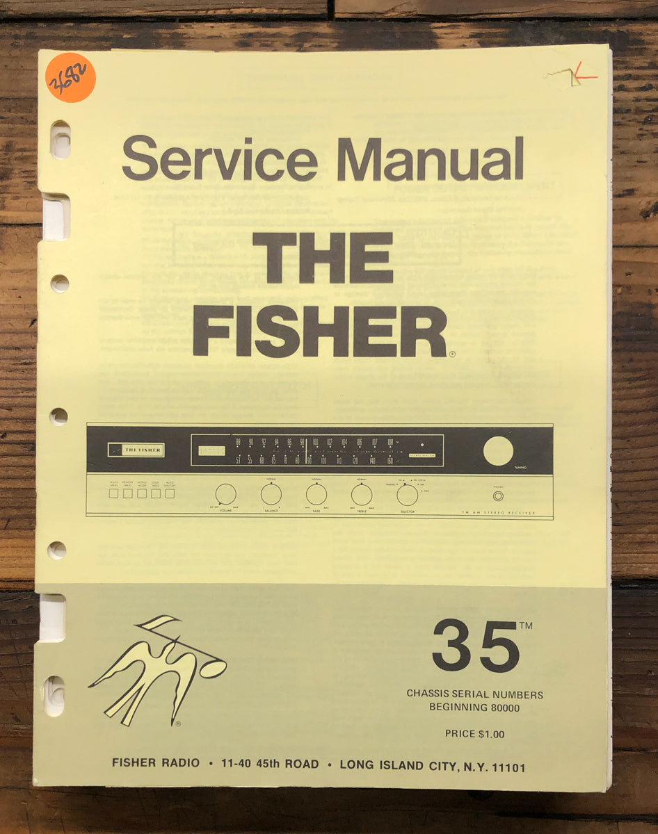 Fisher Model 35 Receiver Service Manual *Original*