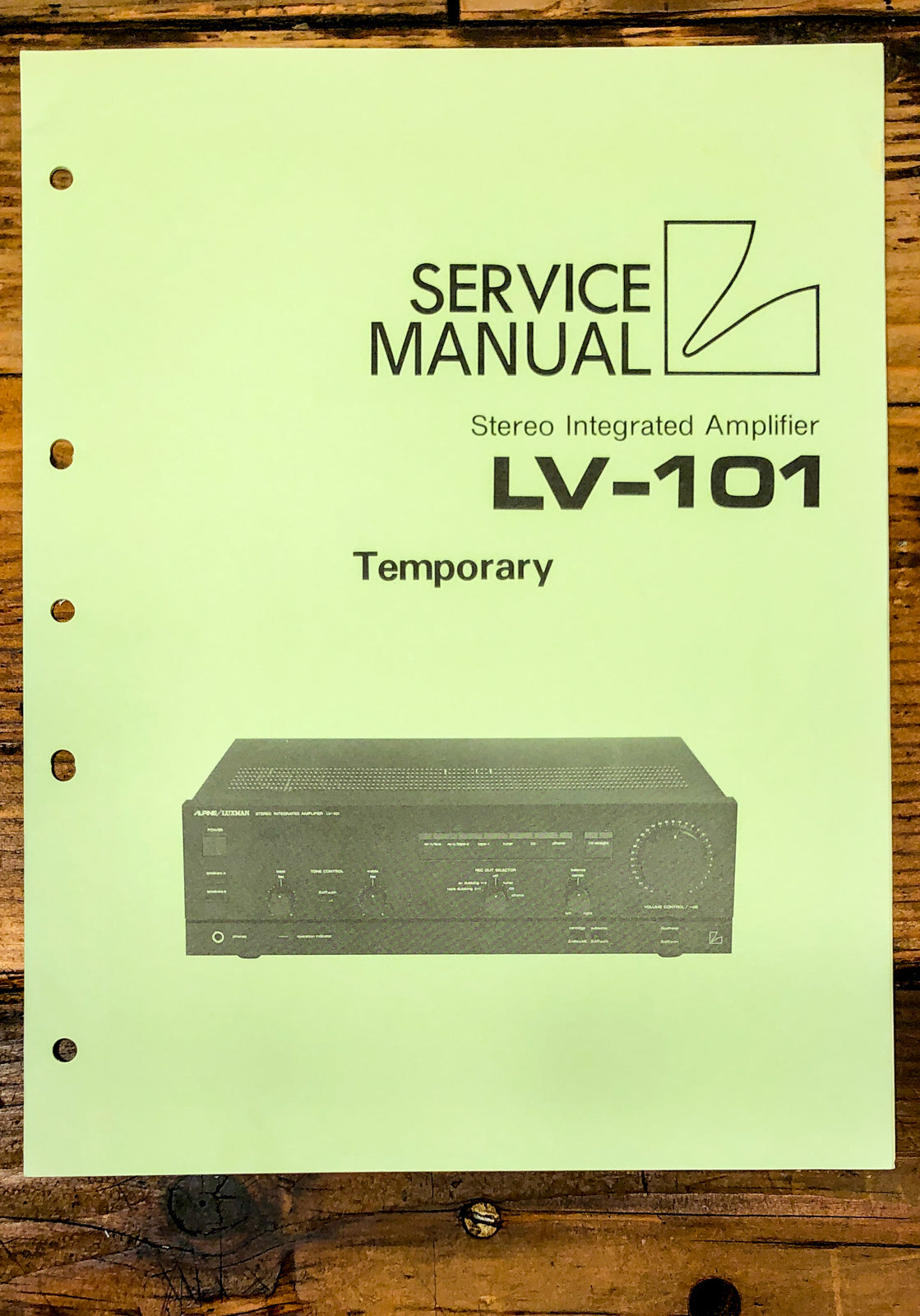Luxman LV-101 Amplifier Temp. Service Manual *Original*