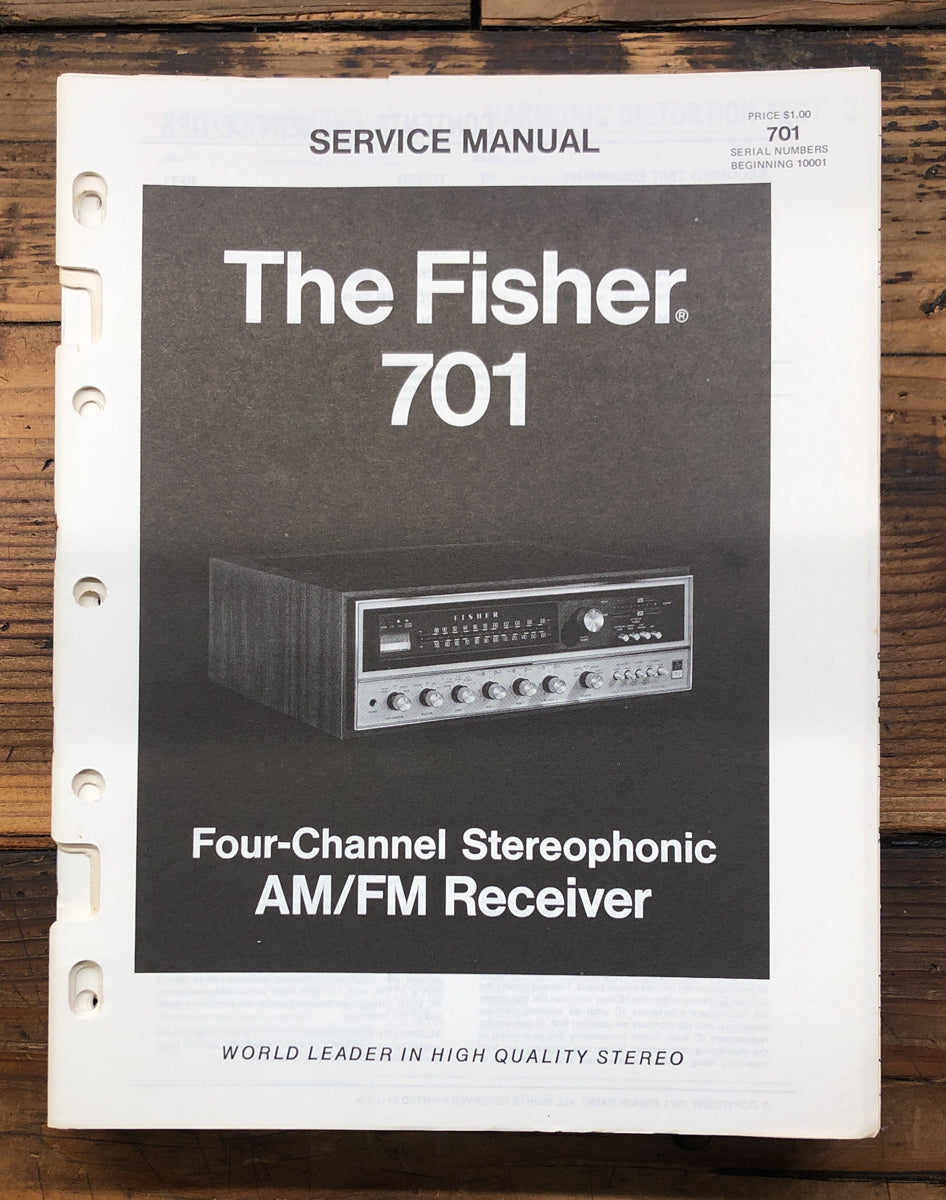 Fisher Model 701 Receiver Service Manual *Original*