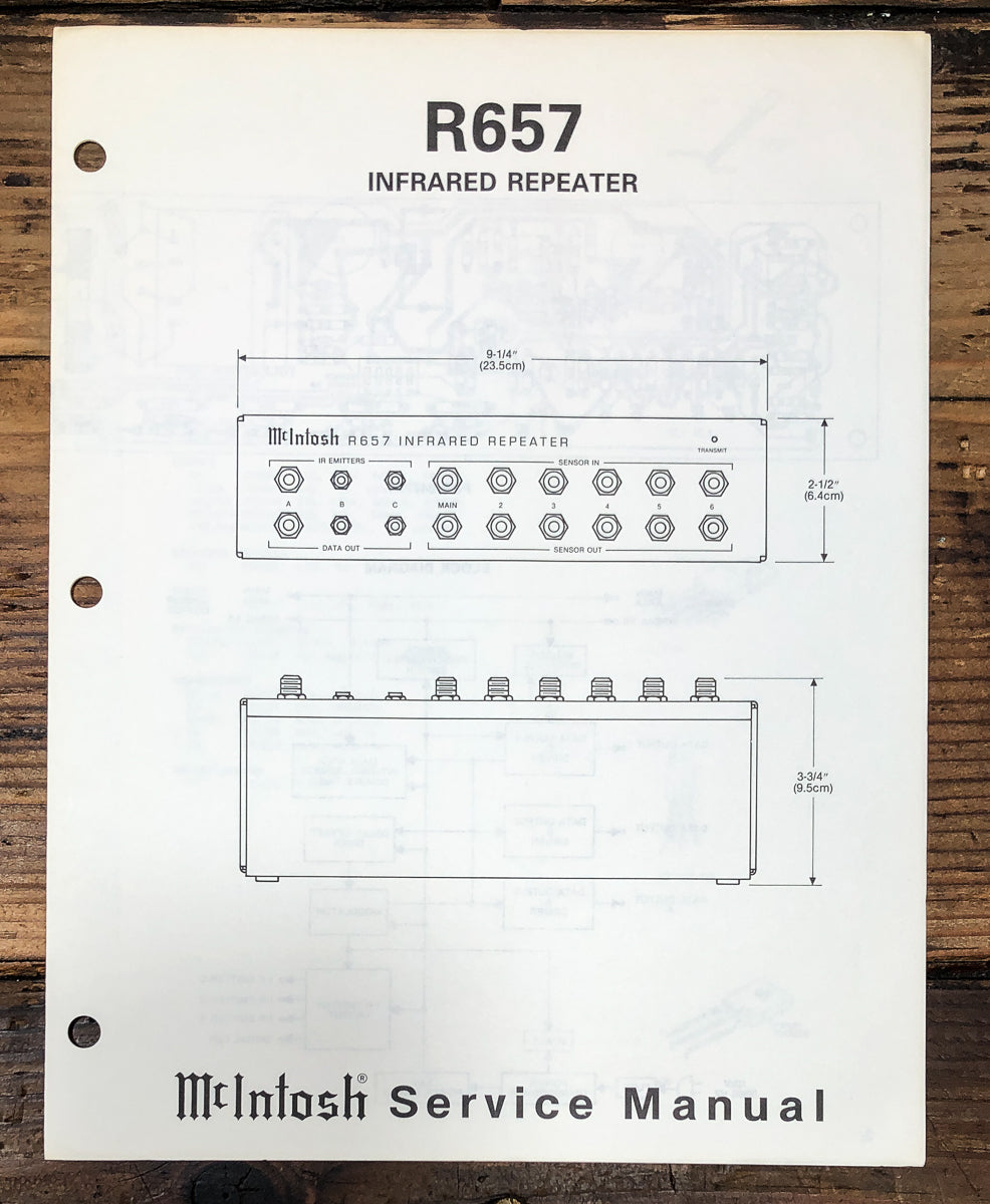 McIntosh R-657 R657 Infrared Repeater Service Manual *Original*