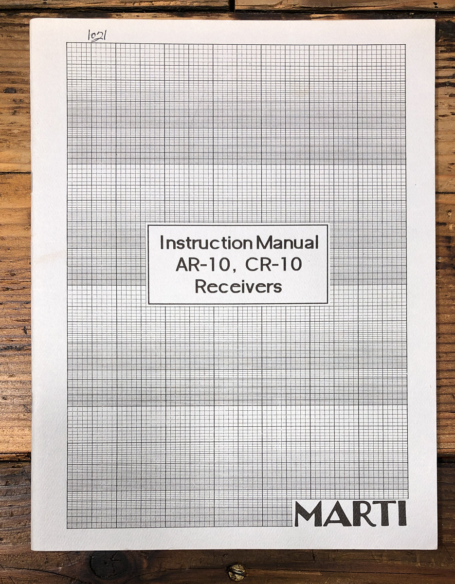 Marti AR-10 CR-10 Receiver Owners / User Manual *Original*