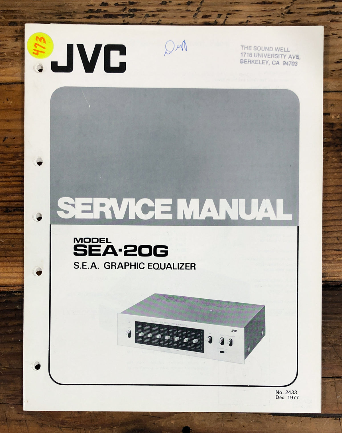 JVC SEA-20G Equalizer Service Manual *Original*