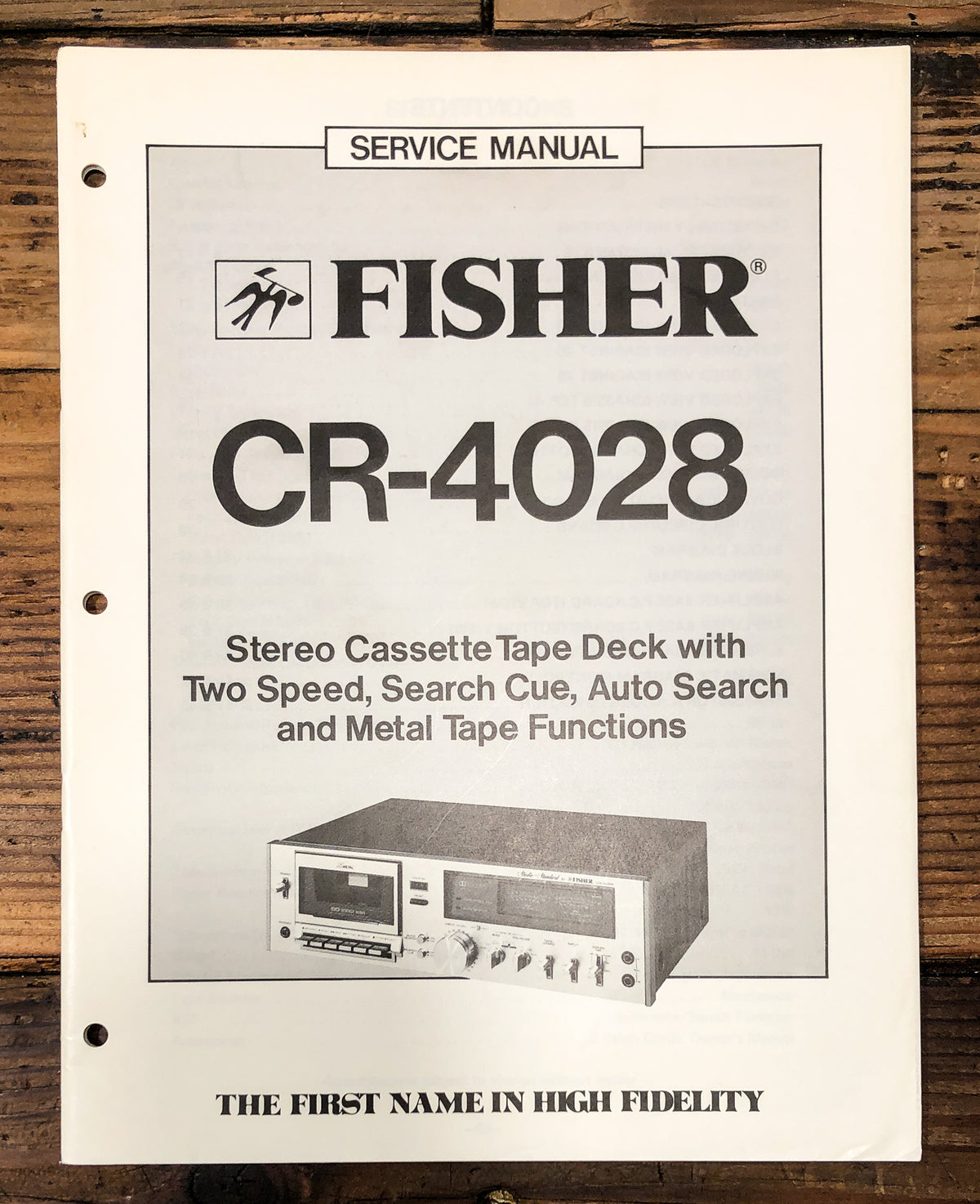 Fisher CR-4028 Cassette Service Manual *Original*
