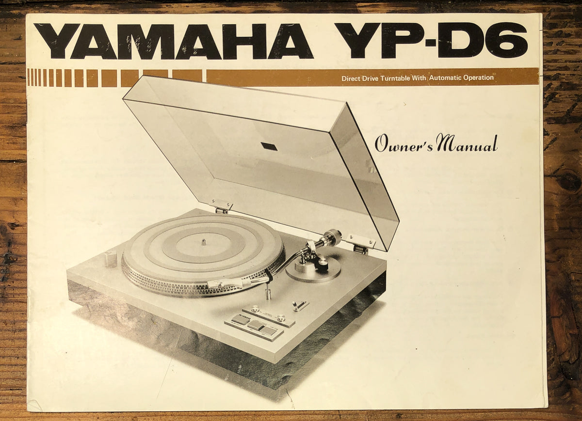 Yamaha YP-D6 Record Player / Turntable Owners / User Manual *Original*