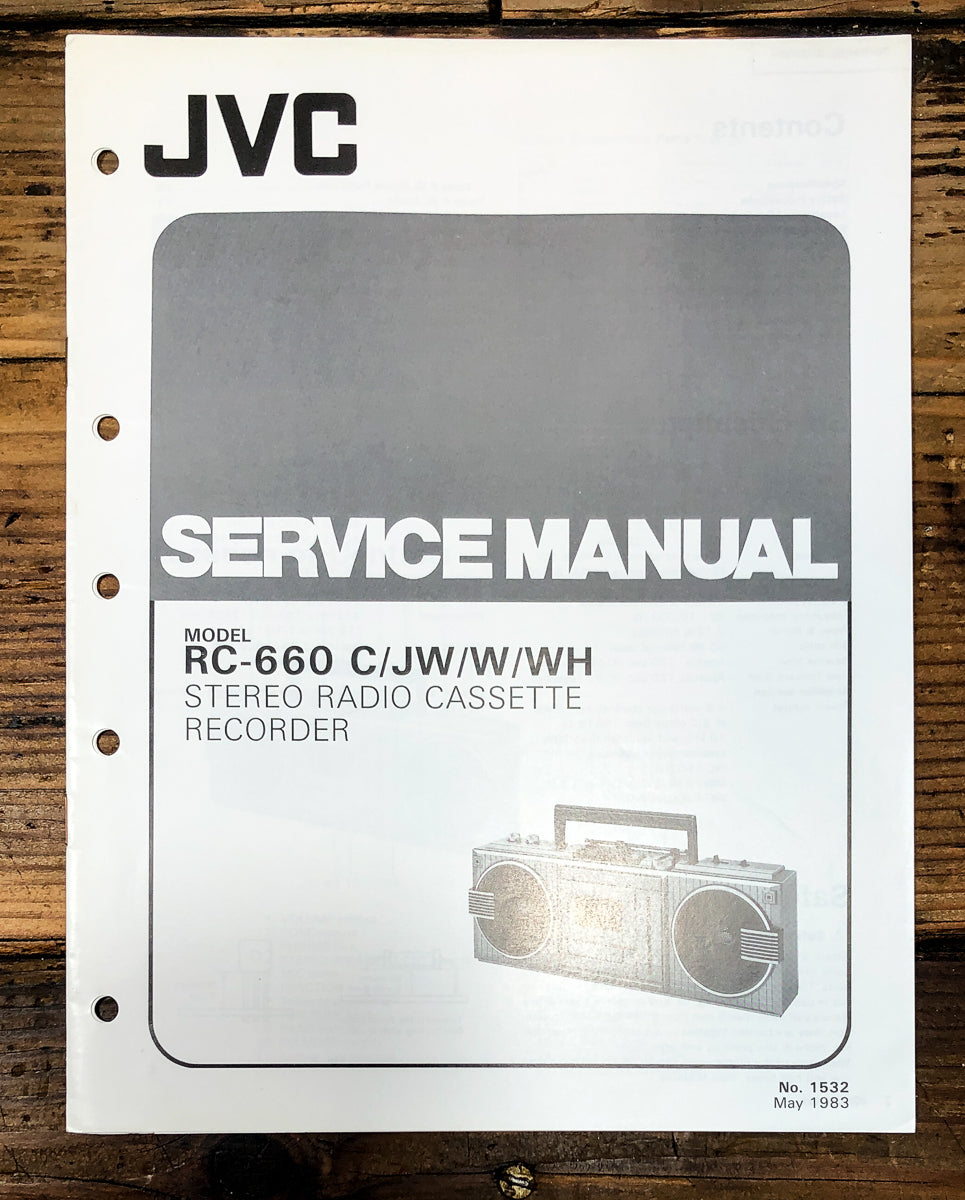 JVC RC-660 Radio Cassette Service Manual *Original*