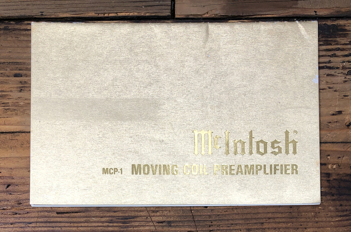 McIntosh MCP-1 MC Preamplifier Owners / User Manual *Original*