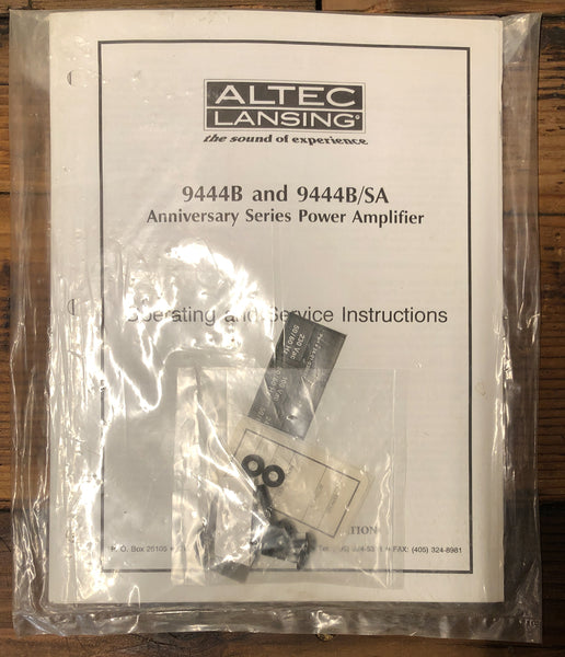 Altec Lansing 9444B 9444SA Amplifier  Owners Manual & Schematic *Orig*