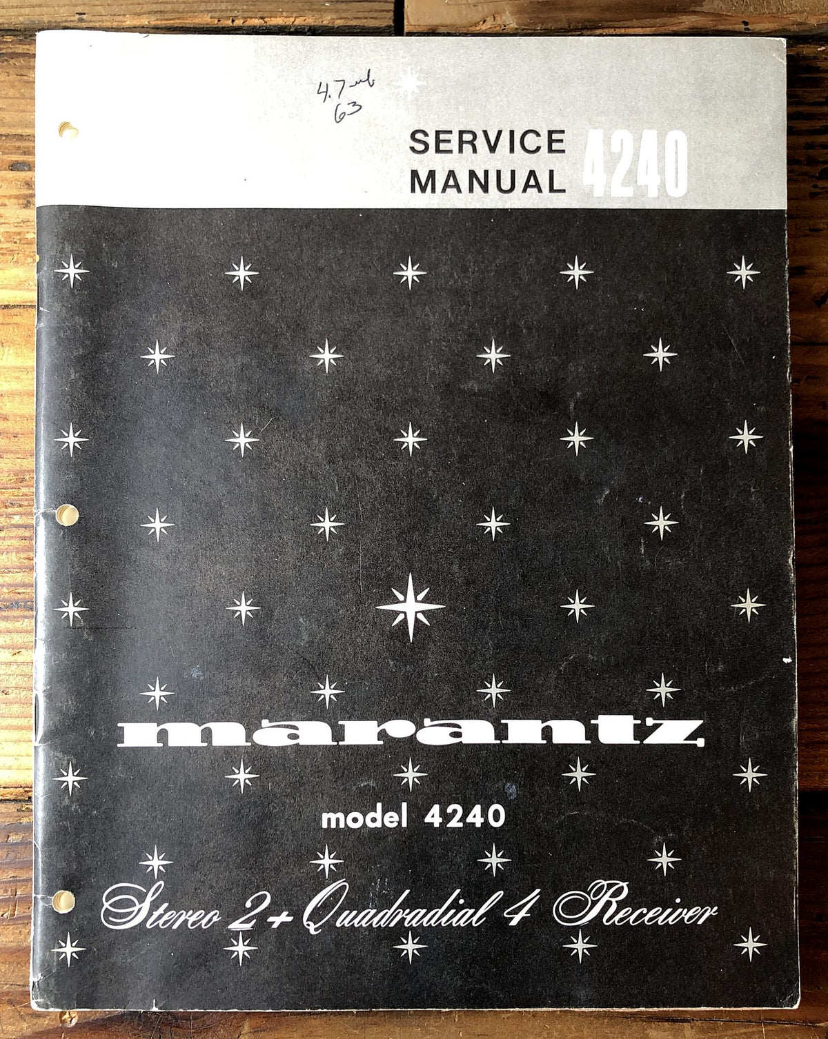 Marantz 4240 Quadradial 4 Receiver Service Manual *Original*