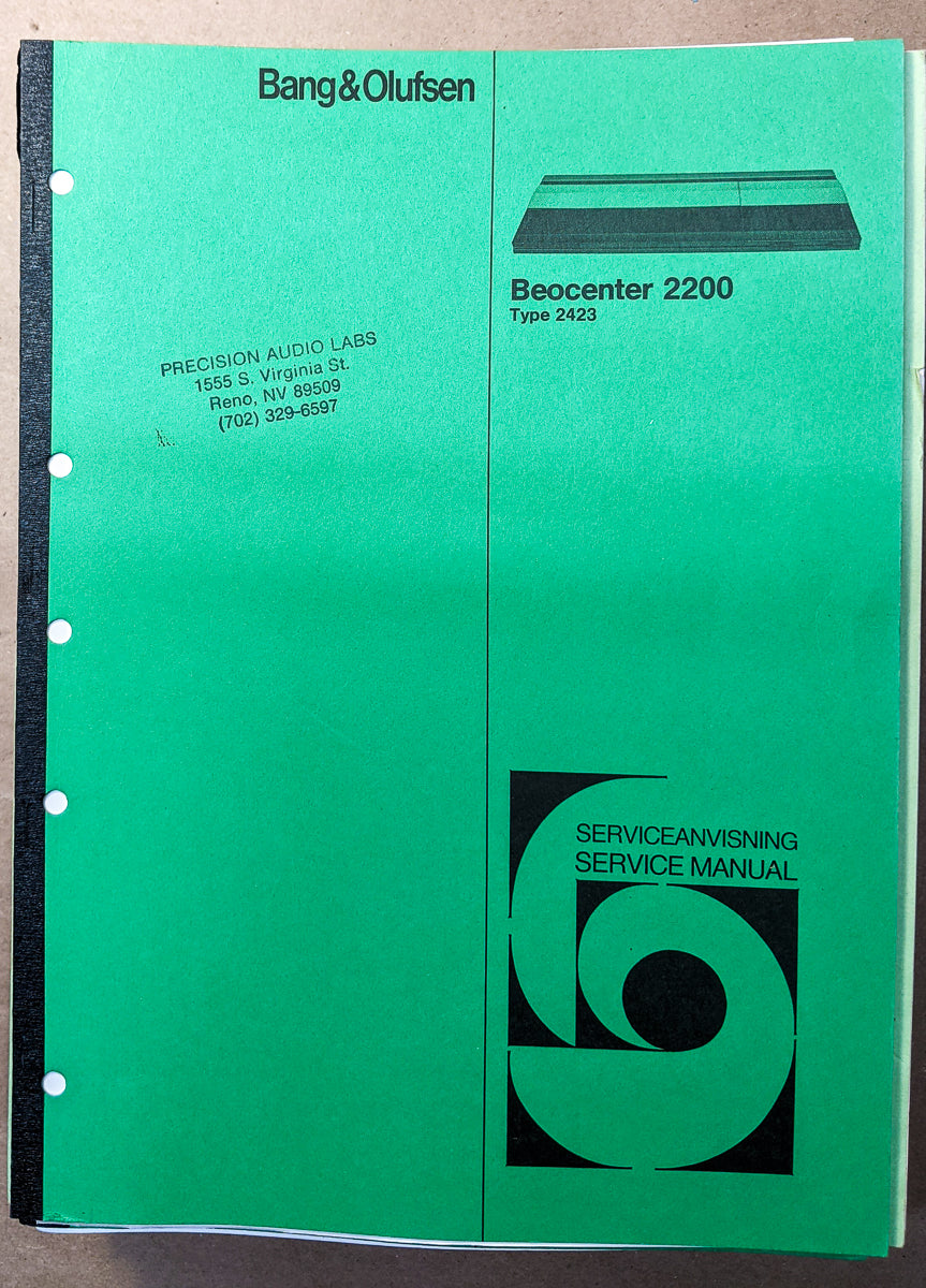 Bang Olufsen B&O Beocenter 2200 Receiver Service Manual *Original* #2
