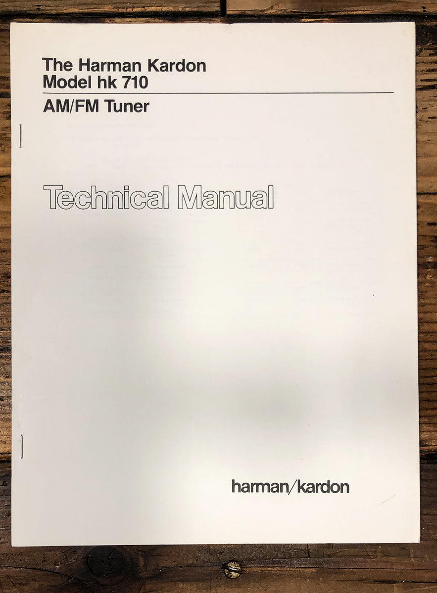 Harman Kardon HK-710 HK710 Tuner Service Manual *Original*