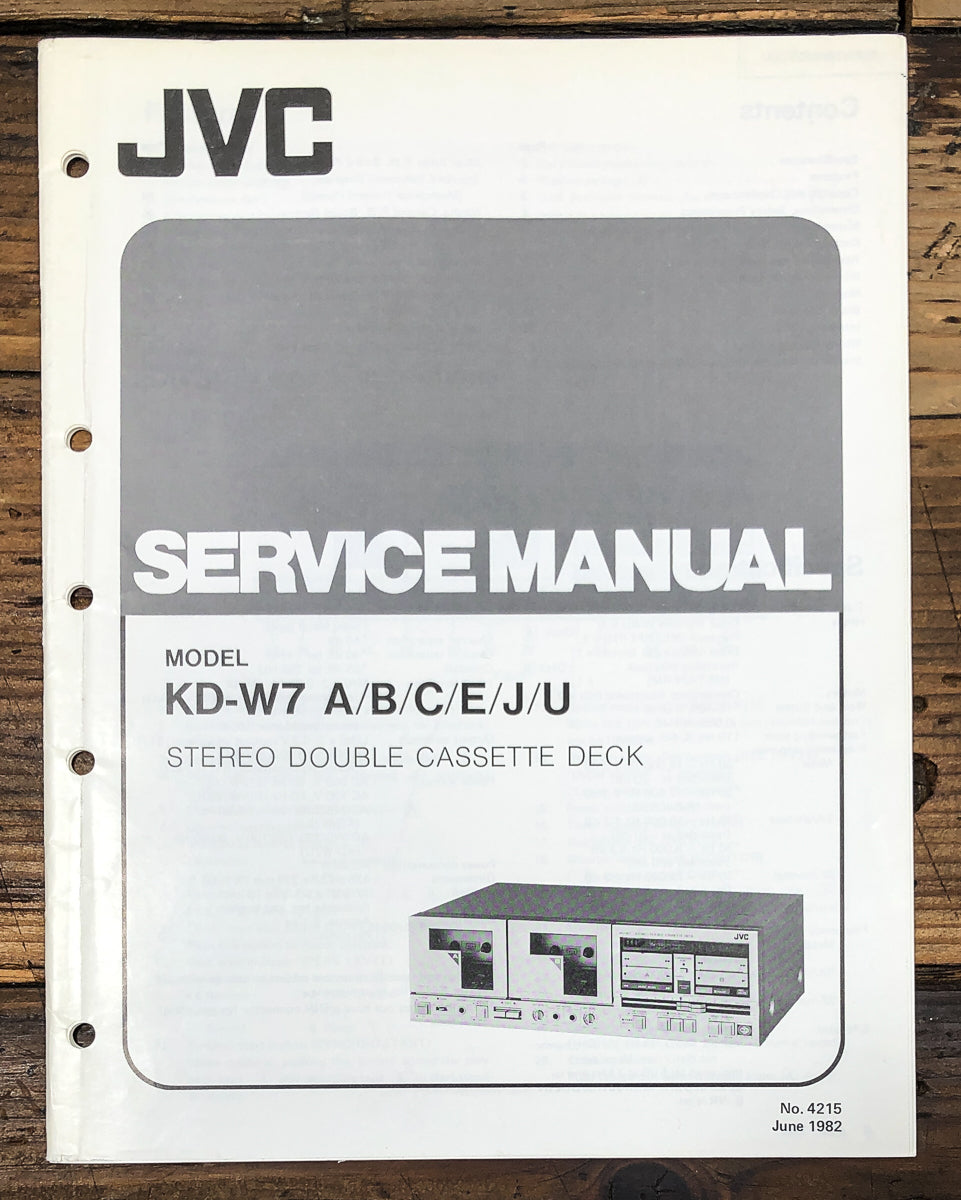 JVC KD-W7 Cassette Service Manual *Original*