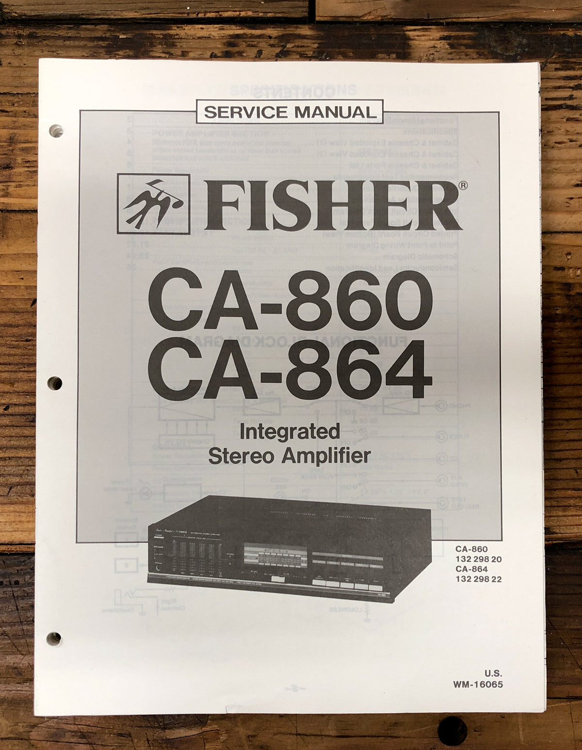 Fisher CA-860 CA-864 Amplifier Service Manual *Original*