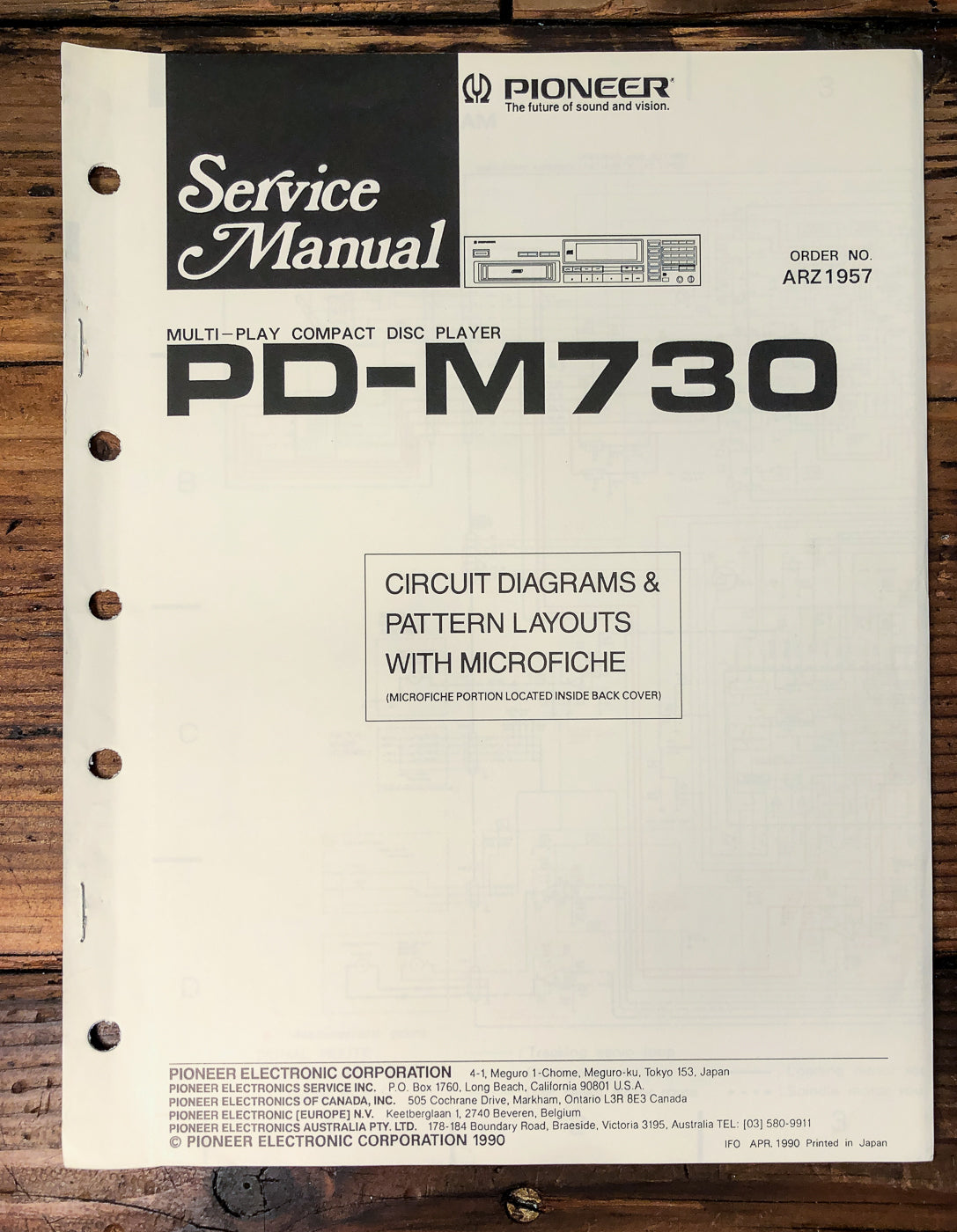 Pioneer PD-M730 CD Changer Service Manual *Original*